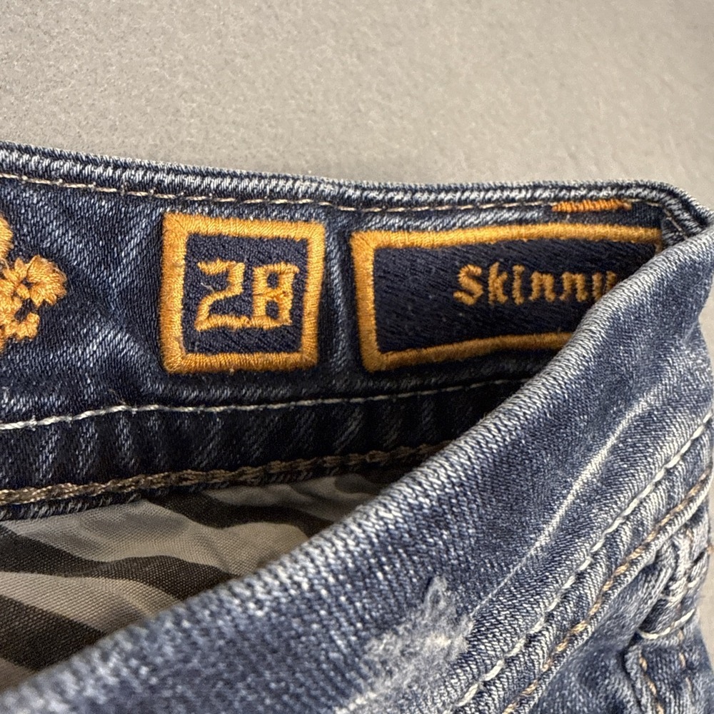 Rock Revival JEANS Womens 28/30 SKINNY Y2K Stretch THICK STITCH - Picture 5 of 10